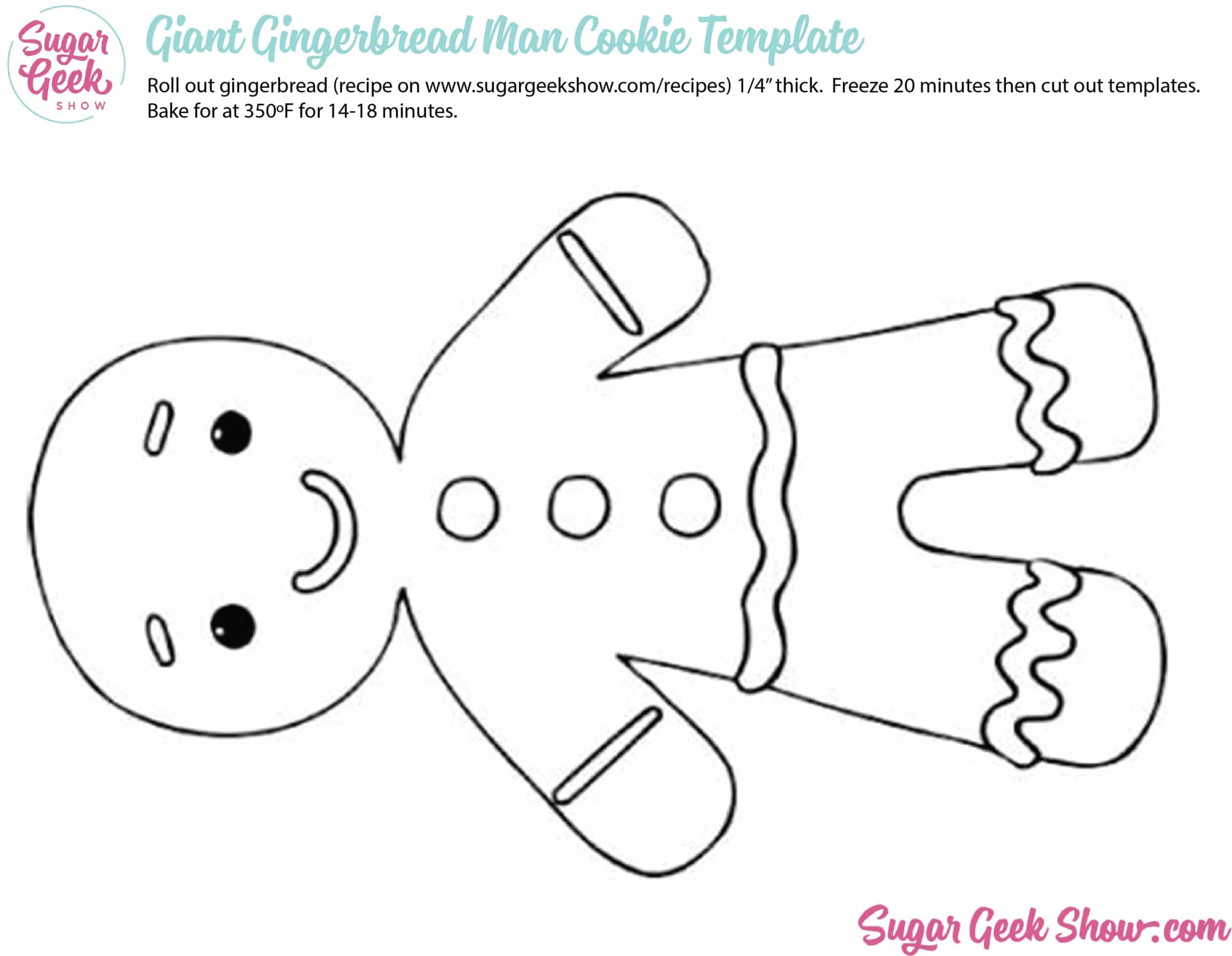 Giant Gingerbread Man Cookie + Template (Decorating Video) Sugar Geek