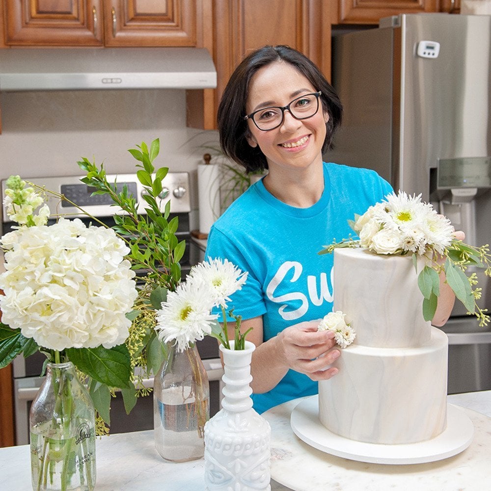 how to put fresh flowers on cake and how to make them food safe