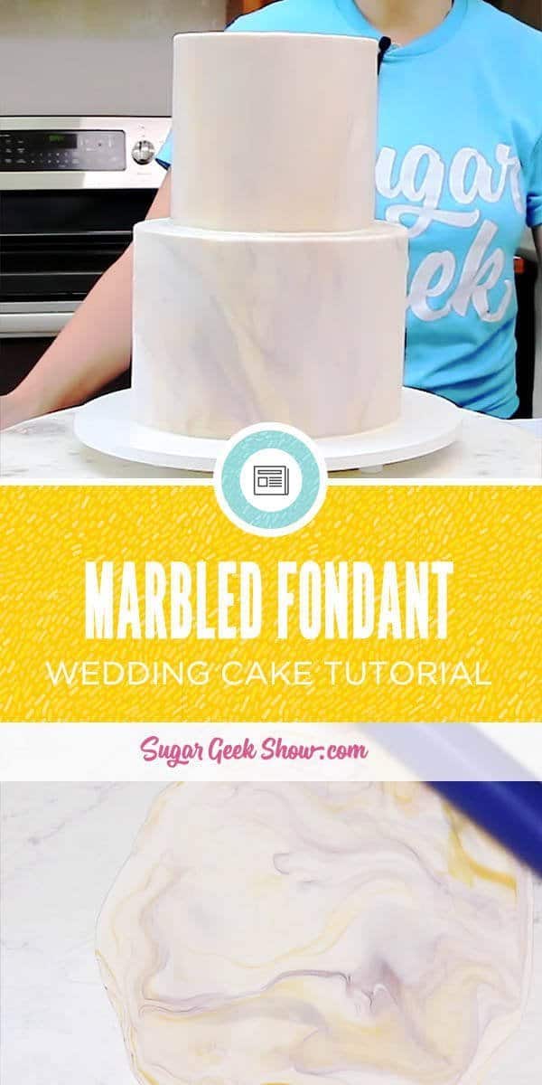 How to make a marbled fondant wedding cake, how to use straw cake supports and how to stack the marbled fondant wedding cake