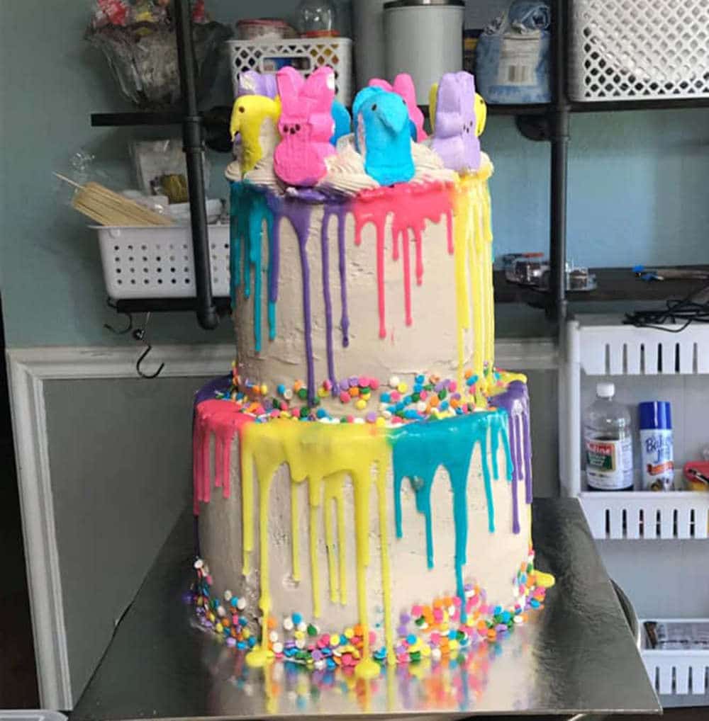 colored ganache drip