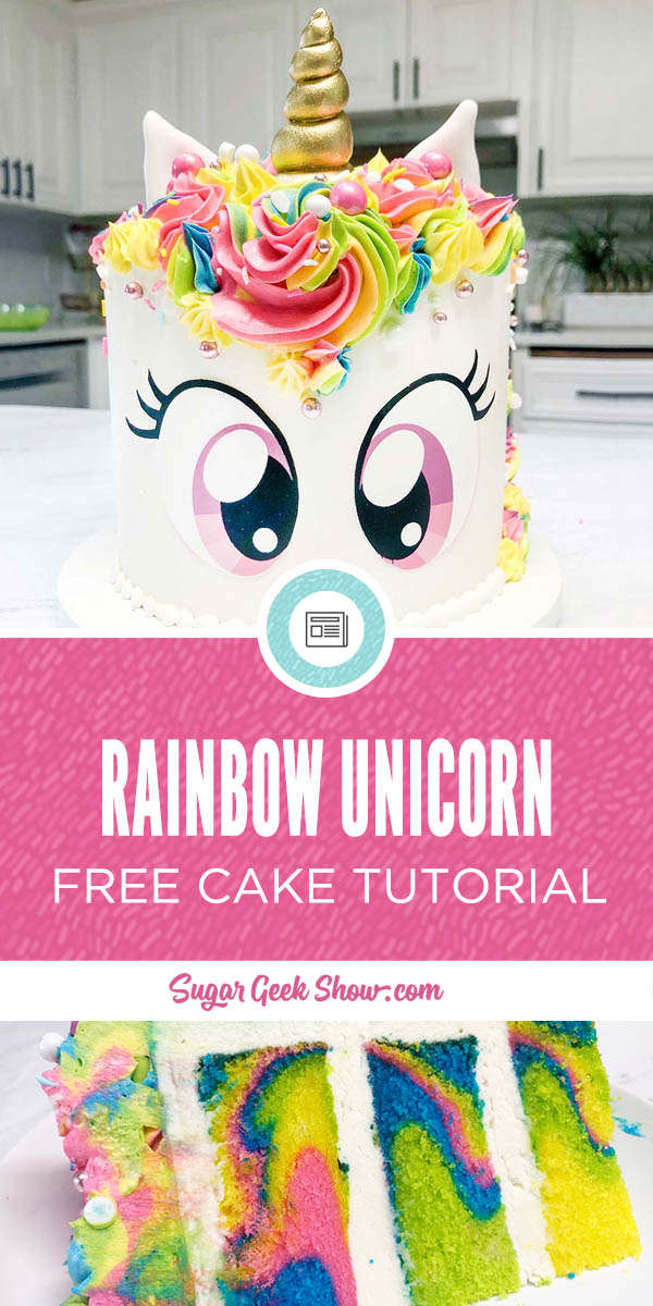 rainbow unicorn cake tutorial free eye printable sugar geek show