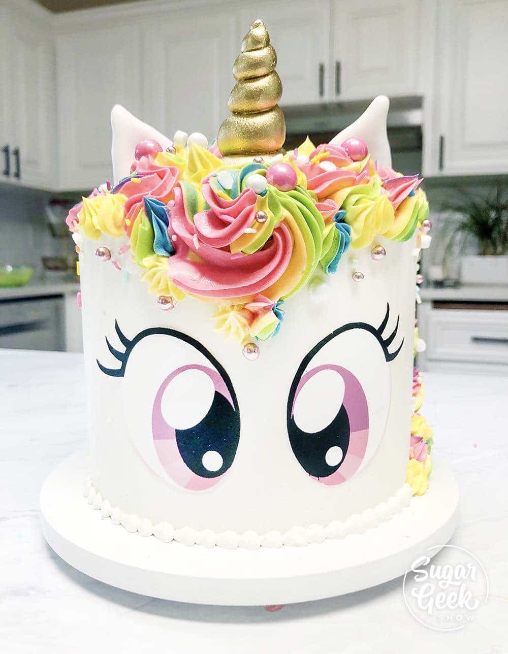 Rainbow Unicorn Cake Tutorial + Free Eye Printable Sugar Geek Show