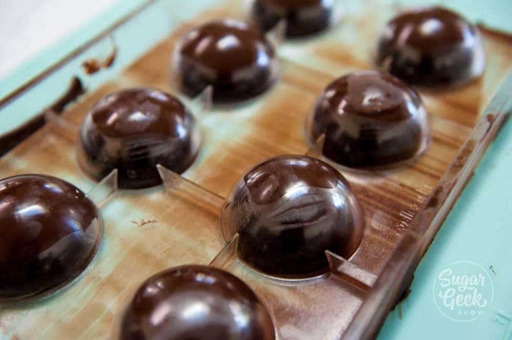 chocolates stuck in mold