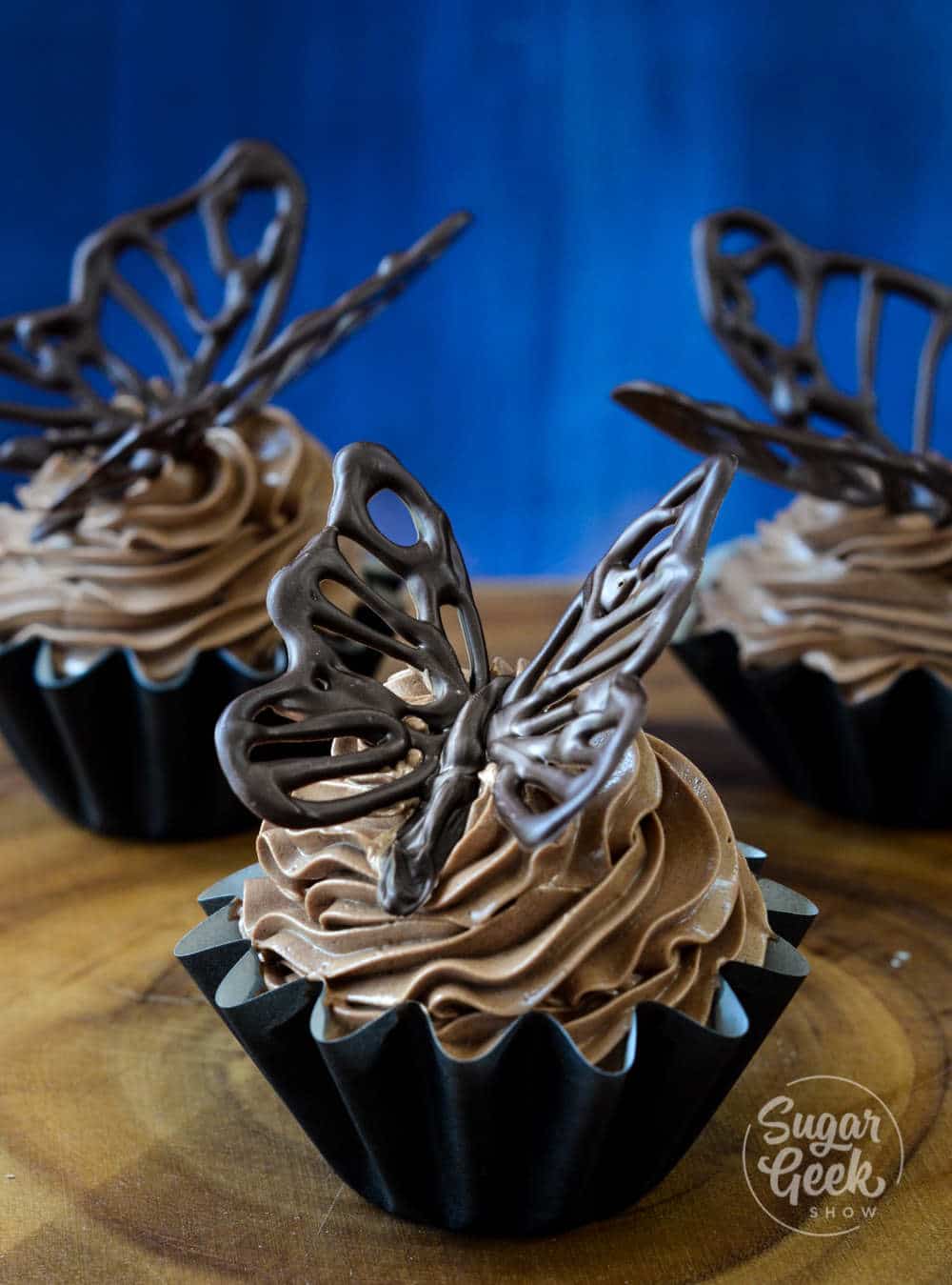 piped chocolate butterfly