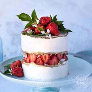 strawberry fault line cake