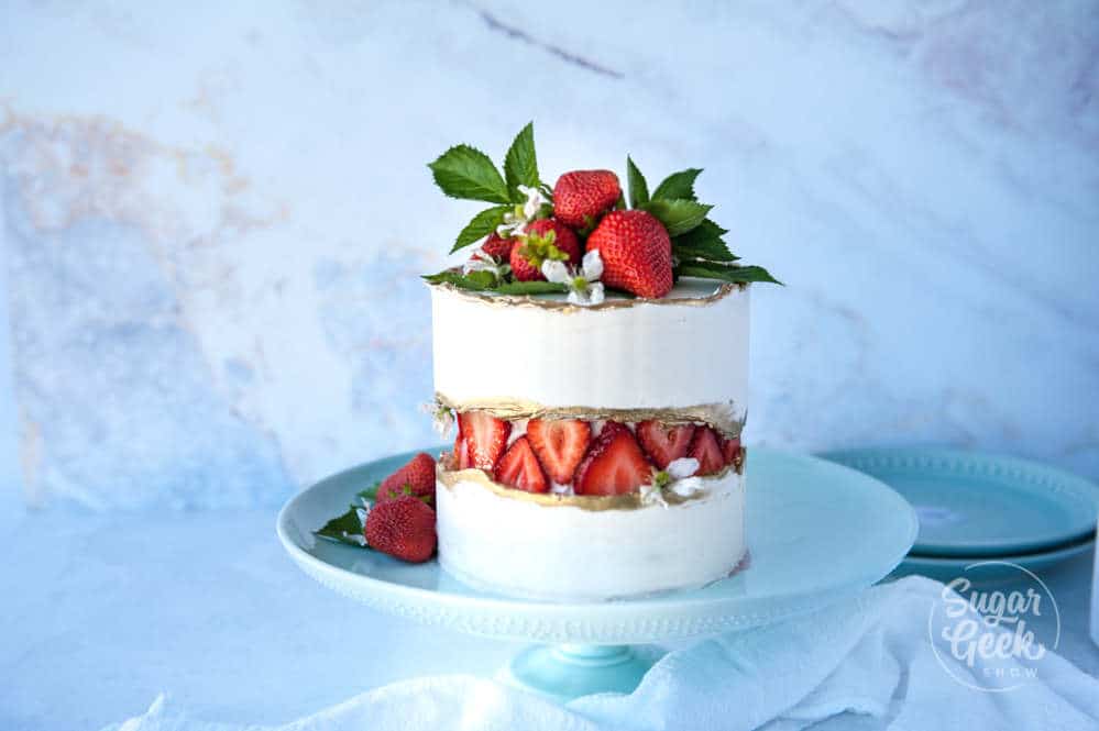 strawberry fault line cake