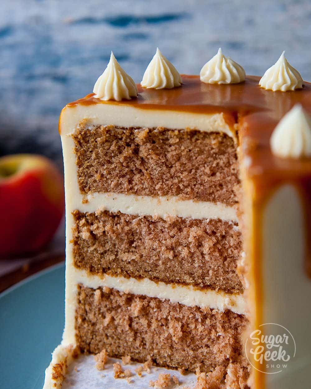 Spiced Applesauce Cake Recipe With Cream Cheese Frosting | Sugar Geek Show