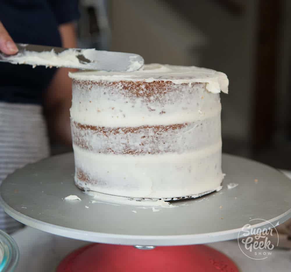 crumb coat applesauce cake