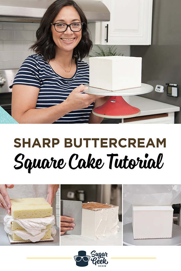 How to make a square buttercream cake with sharp edges and corners using the upside-down technique