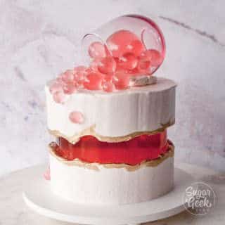 Rosé wine fault line cake