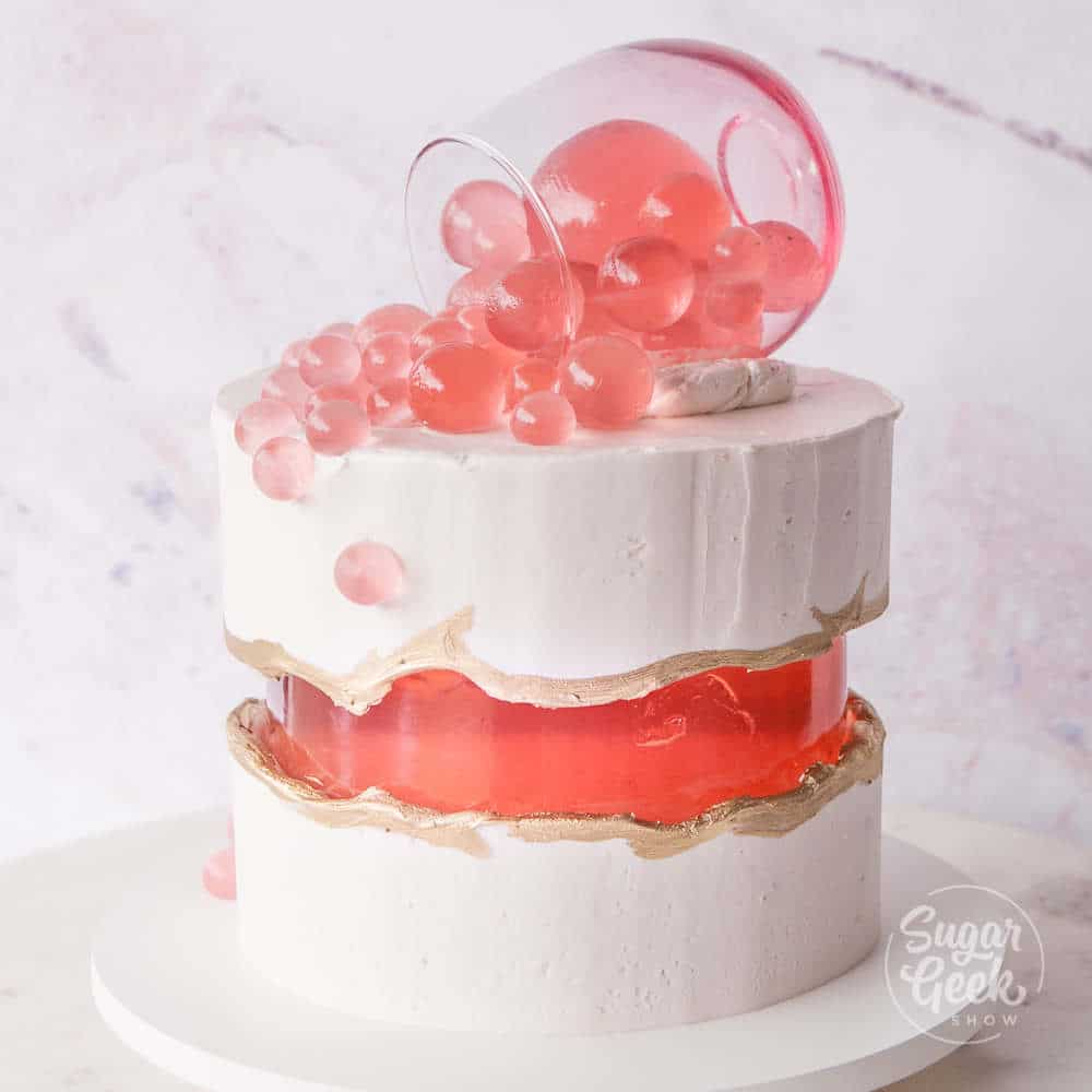 rose wine fault line cake tutorial