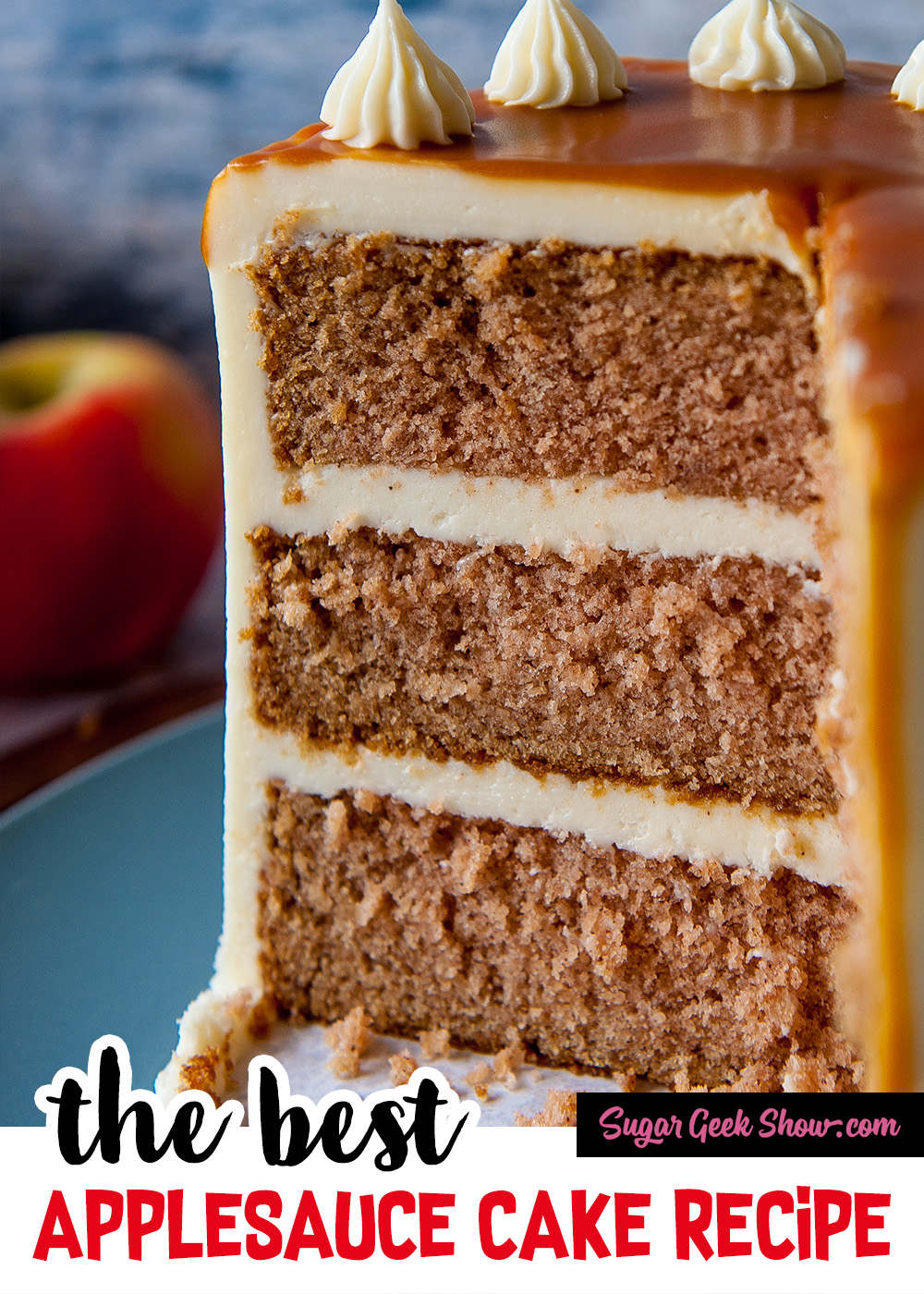 Spiced Applesauce Cake Recipe With Cream Cheese Frosting Sugar Geek Show