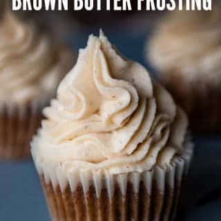 Brown butter frosting made with cream cheese has a nutty and rich flavor with a touch of tanginess. The perfect frosting for fall!