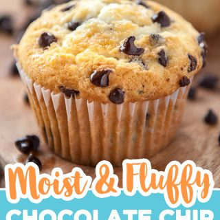 pinterest image for chocolate chip muffins