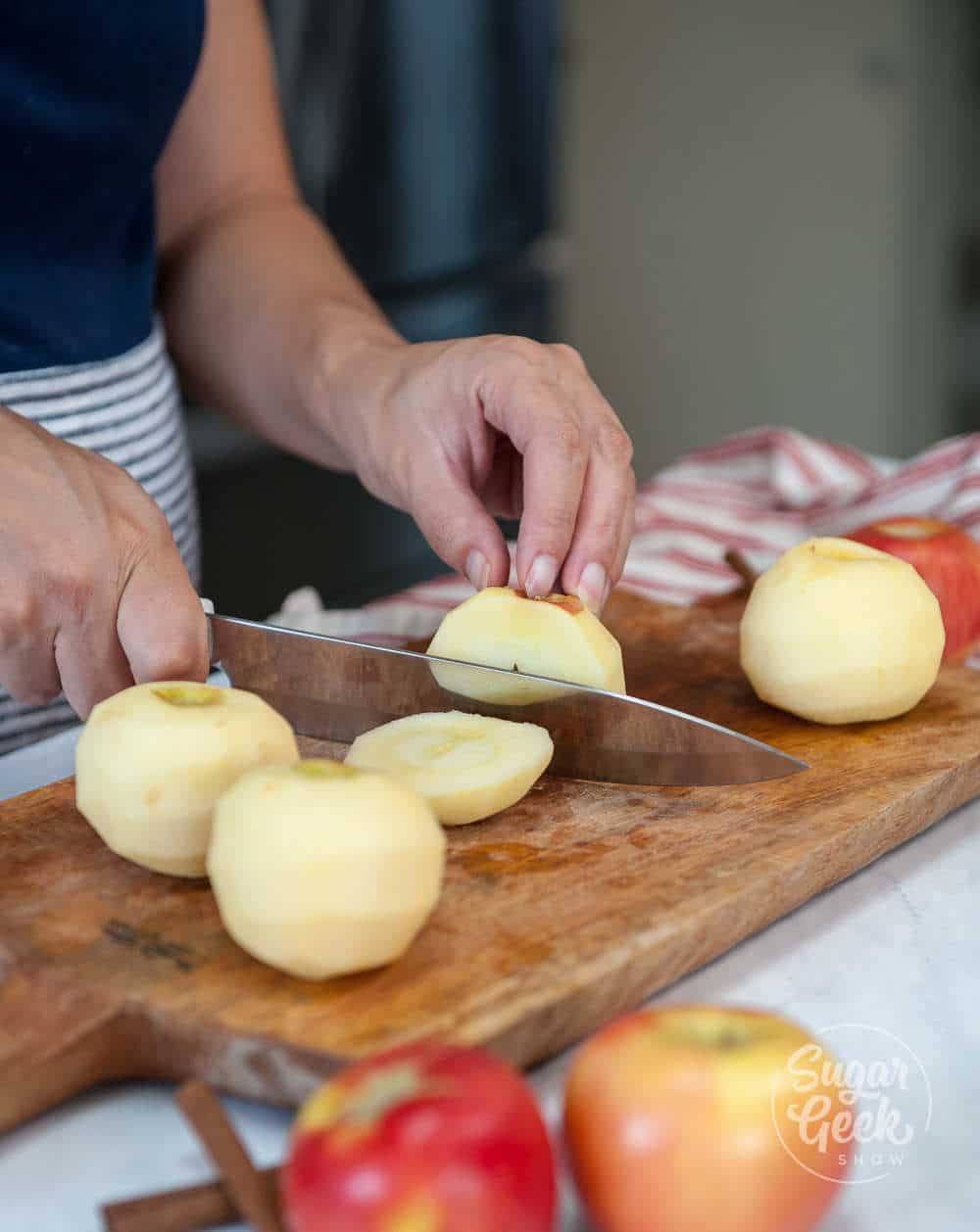 how to core an apple with a knife