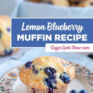 pinterest image for lemon blueberry muffin recipe