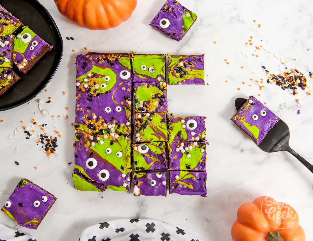 monster mash cheesecake brownies