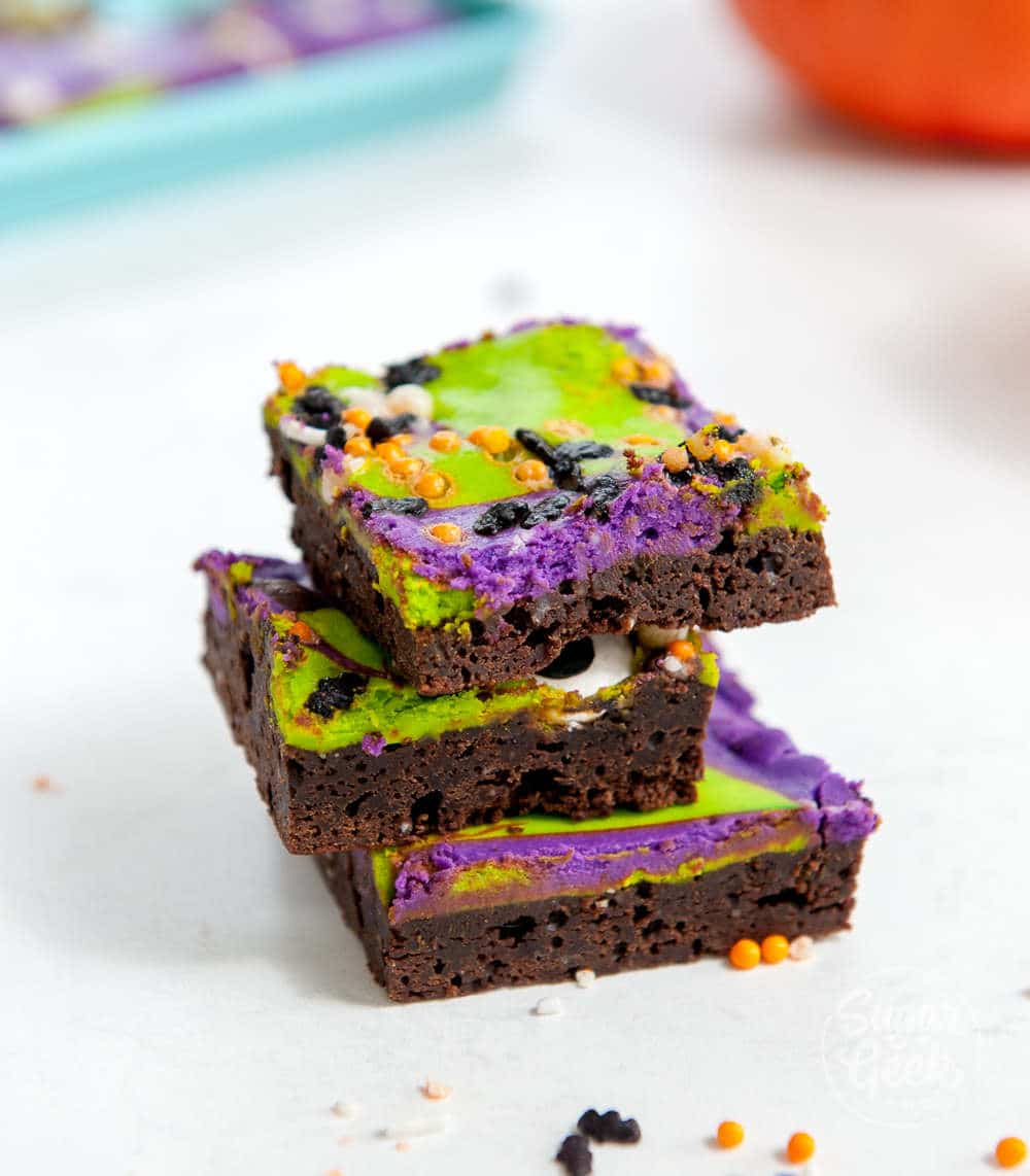 monster mash cheesecake brownies