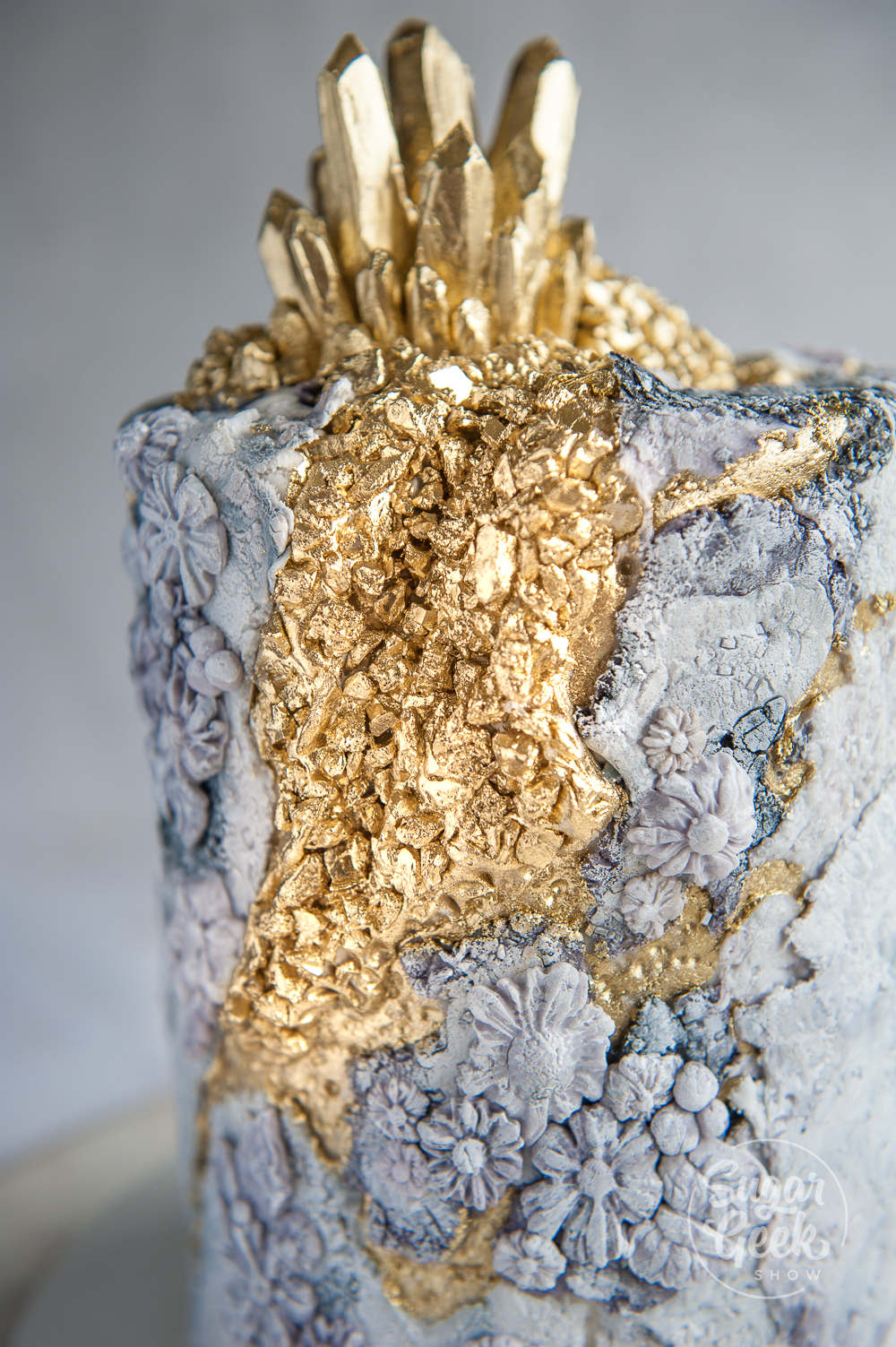 gold geode made with rock candy