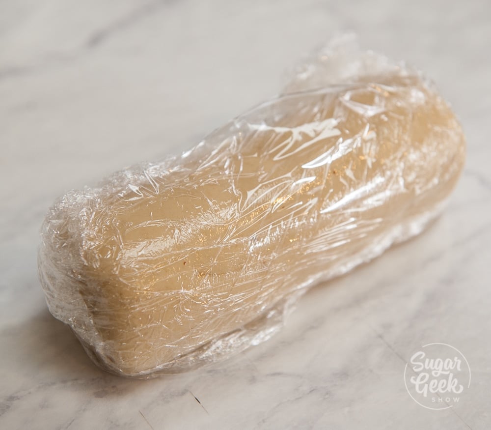 marzipan candy wrapped in plastic wrap