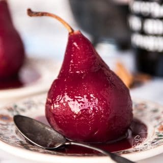 poached pears in red wine sauce