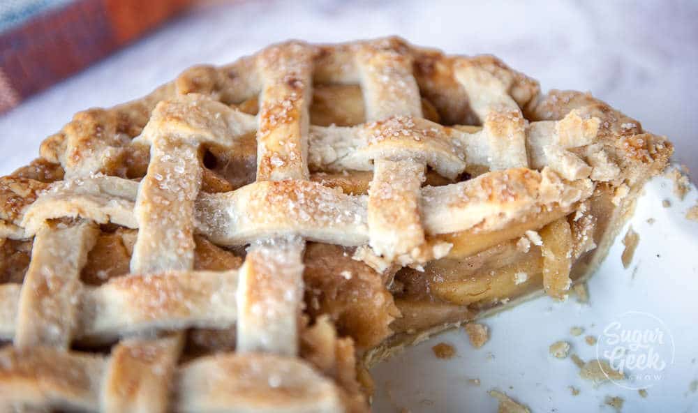 closeup of apple pie