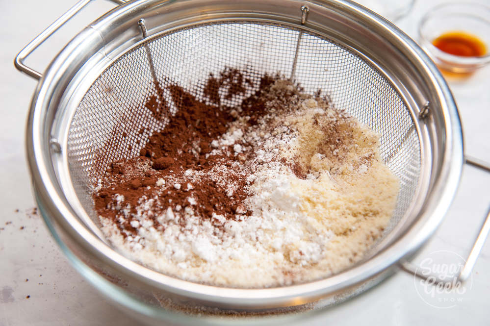 sifted chocolate macaron ingredients