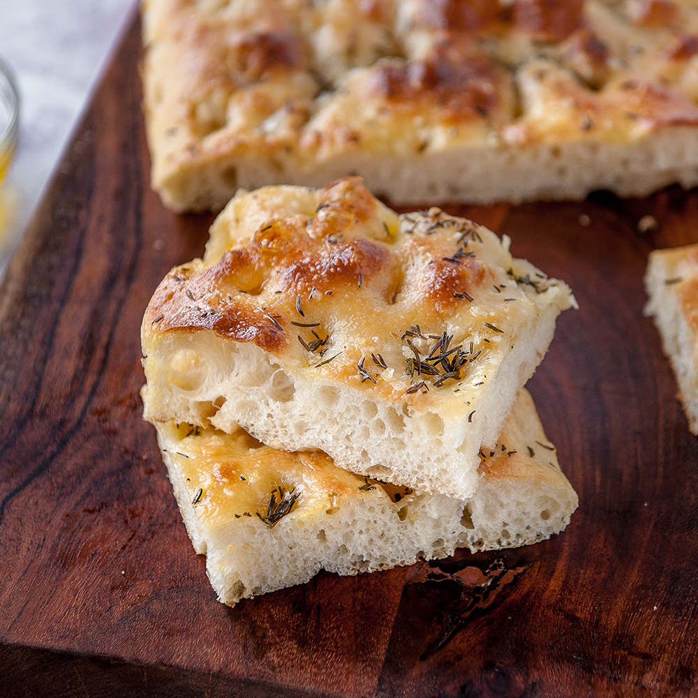 Easy Focaccia Recipe (Rosemary + Seasalt) | Sugar Geek Show