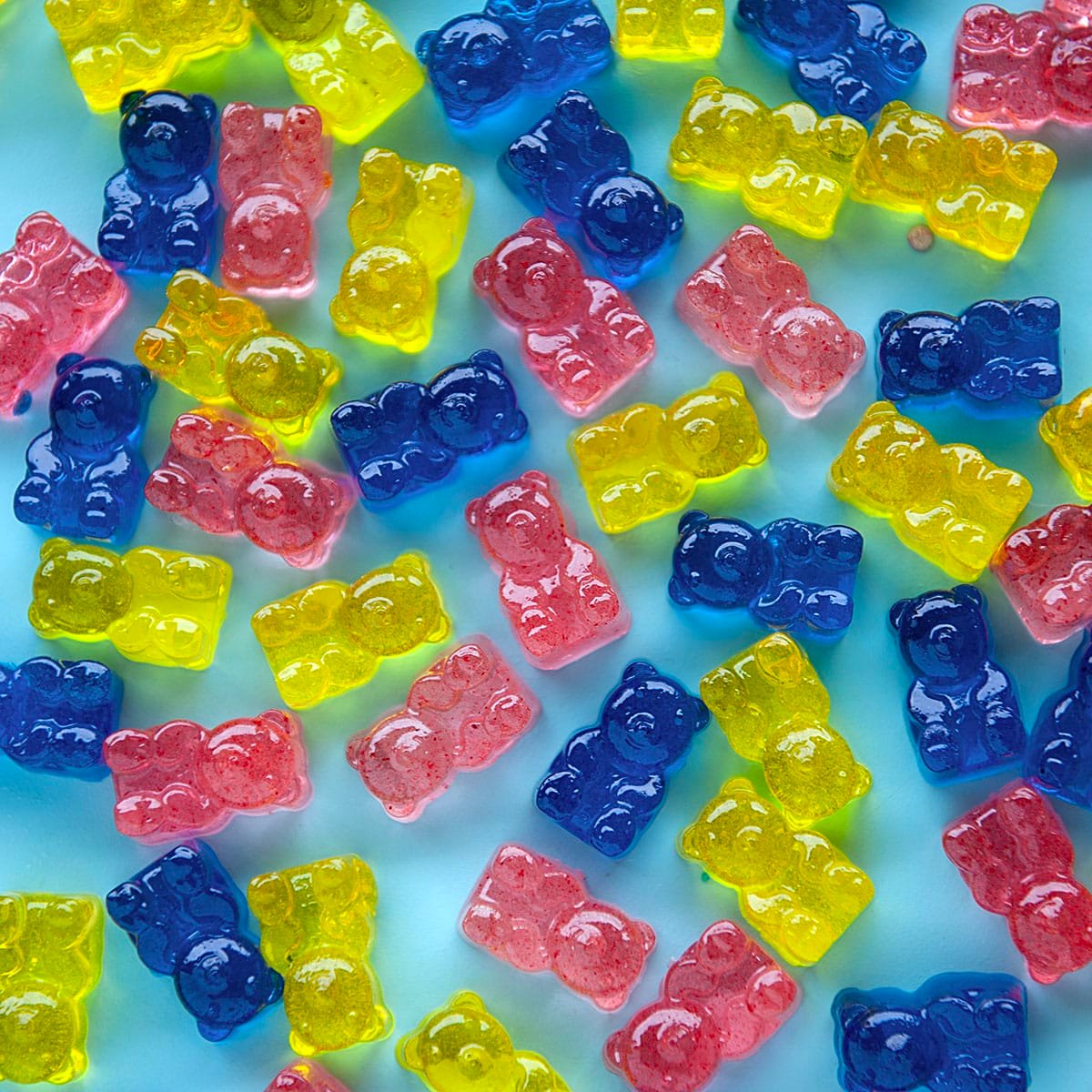overhead shot of homemade gummy bears