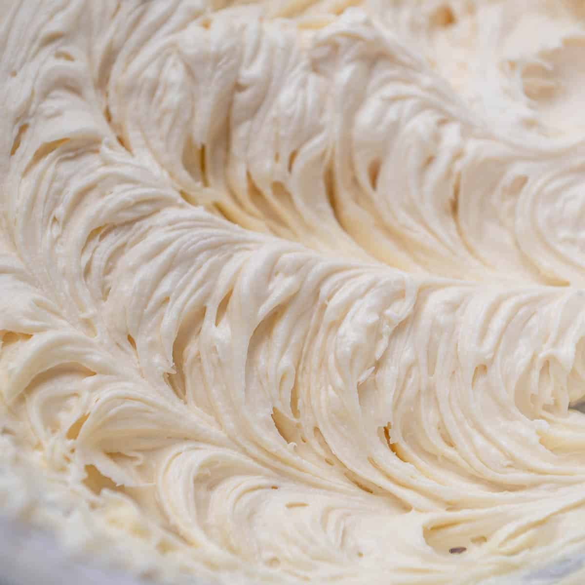 close up of cream cheese frosting