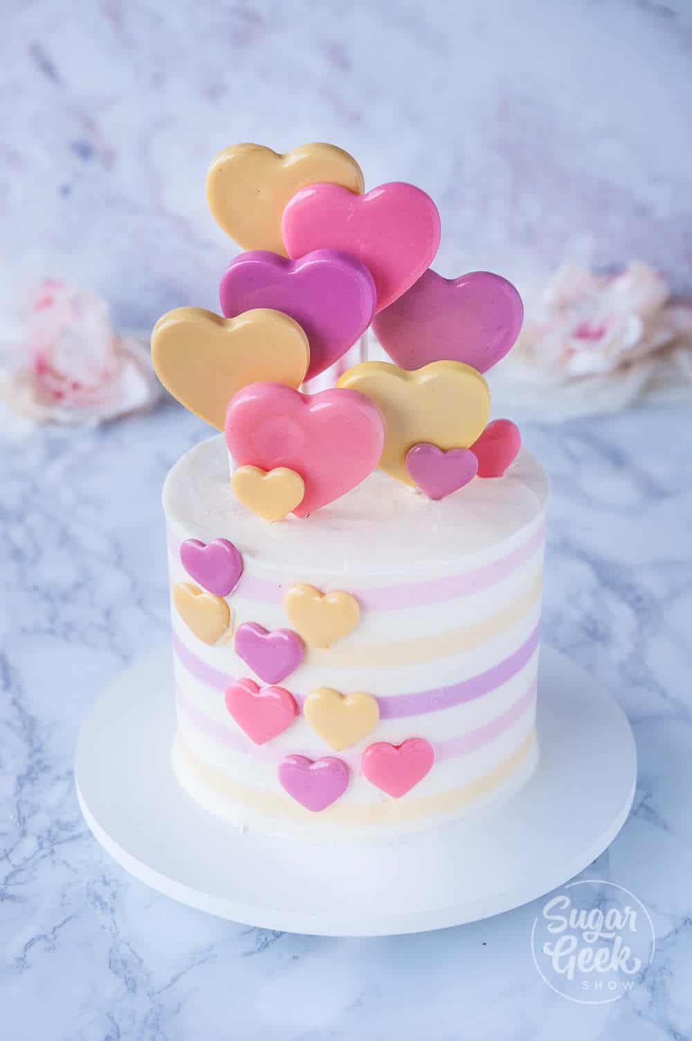 heart lollipop cake