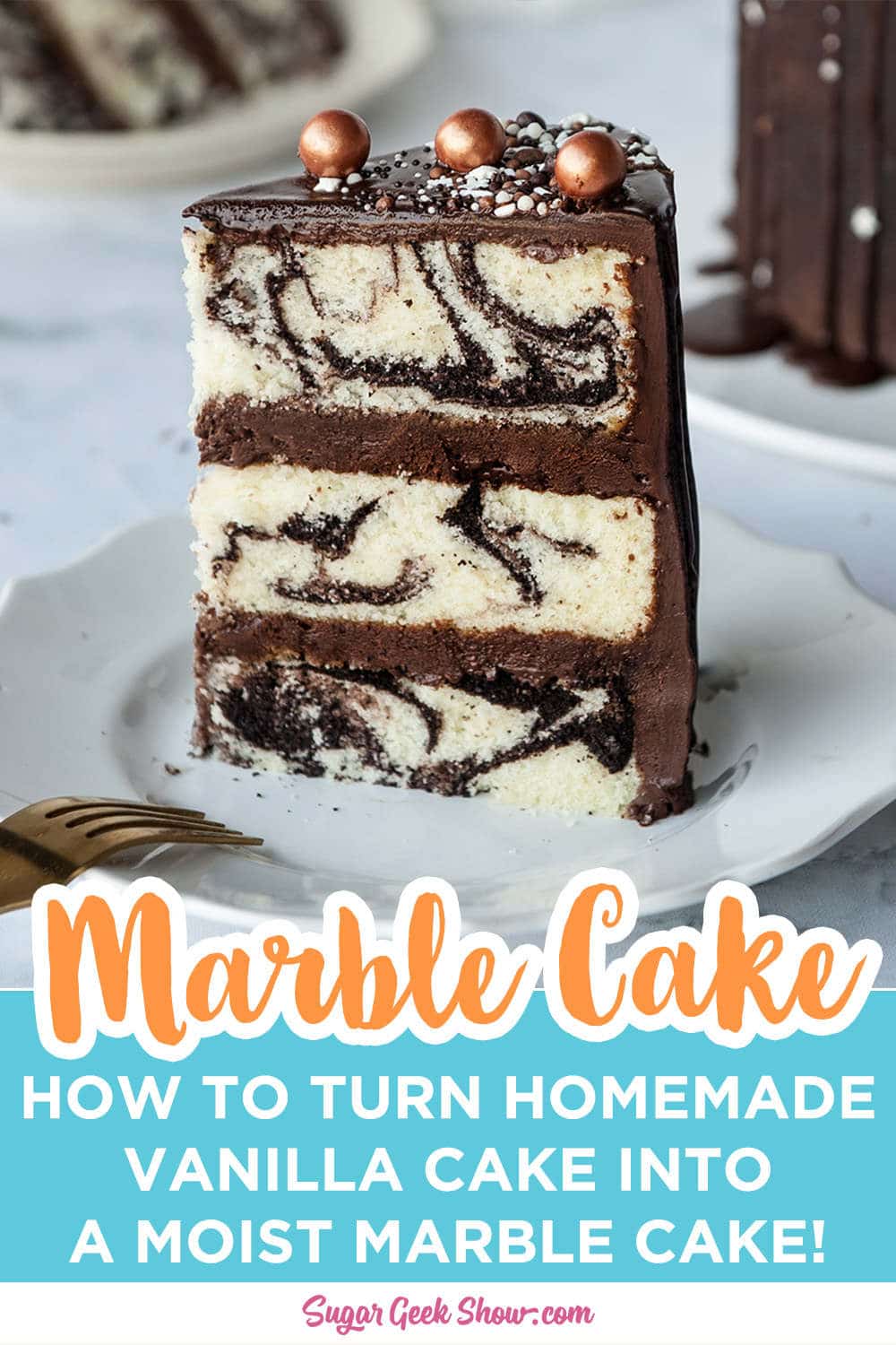 Moist and Fluffy Marble Cake Recipe With Whipped Chocolate Ganache ...