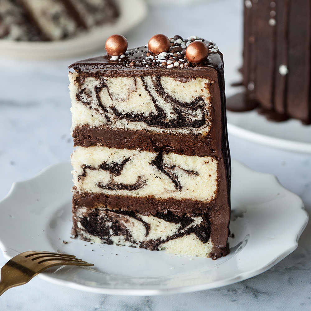 Marble Cake With Whipped Chocolate Ganache – Sugar Geek Show