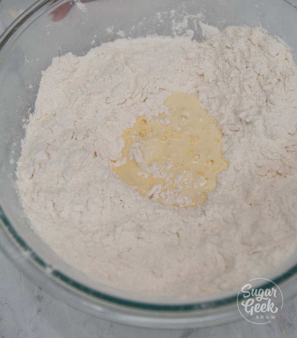 buttermilk and dry ingredients in a bowl
