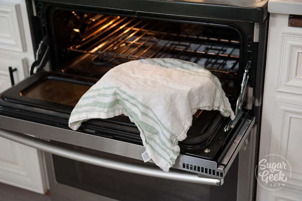 proofing bread by the oven