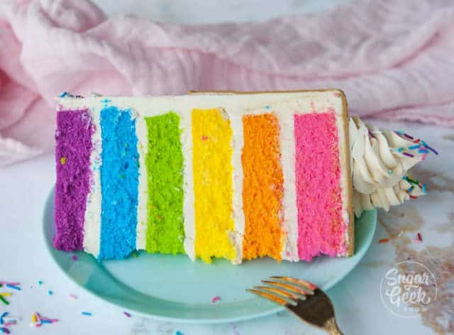 Delicious Rainbow Cake With Gold Drip – Sugar Geek Show