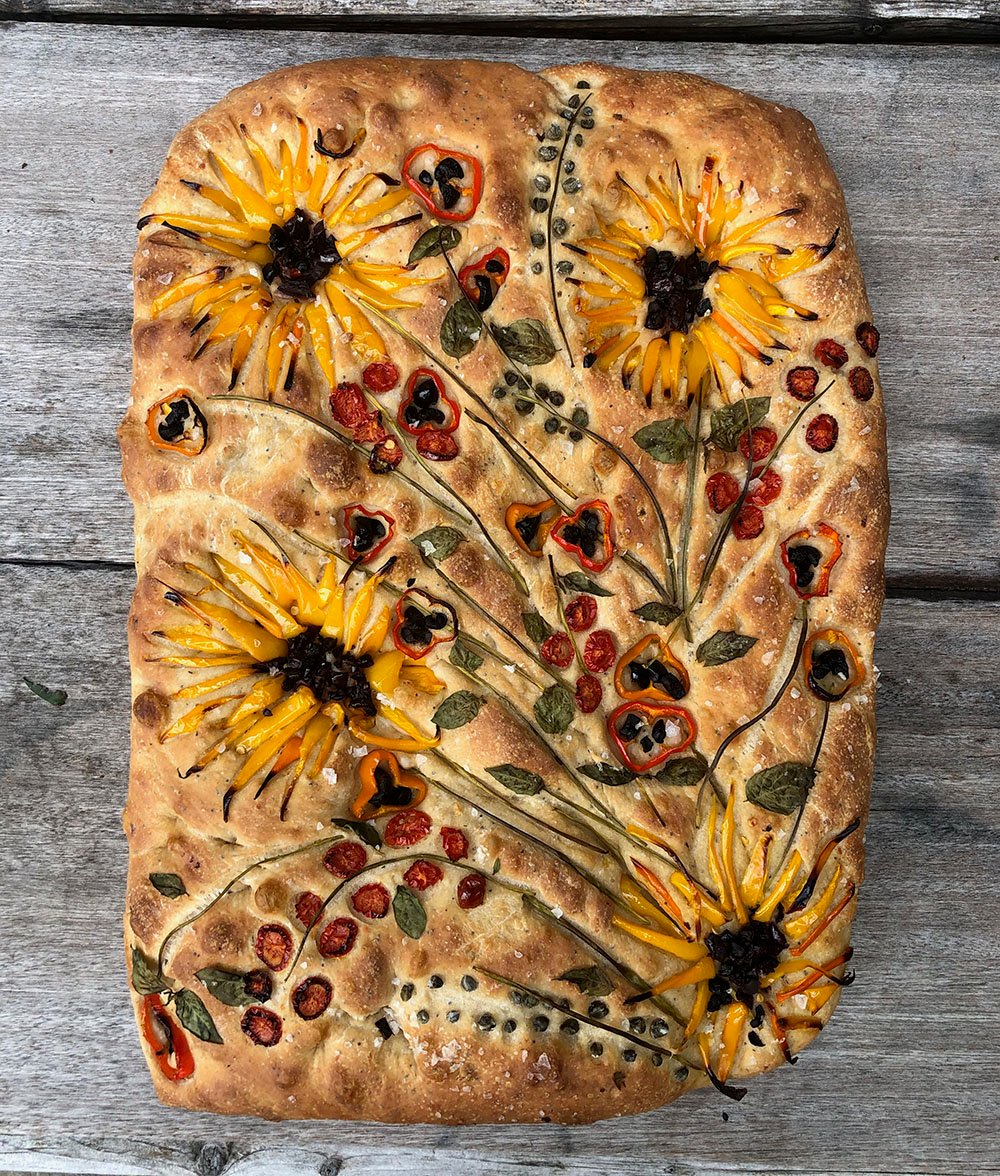 focaccia bread art thanksgiving - Darcie Friedman