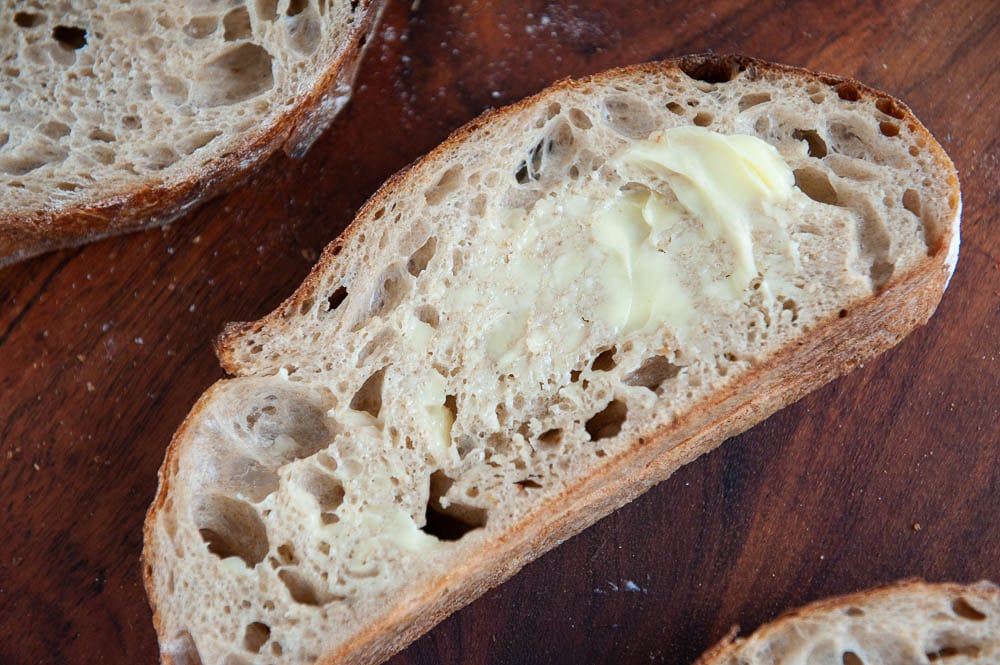sourdough bread with butter