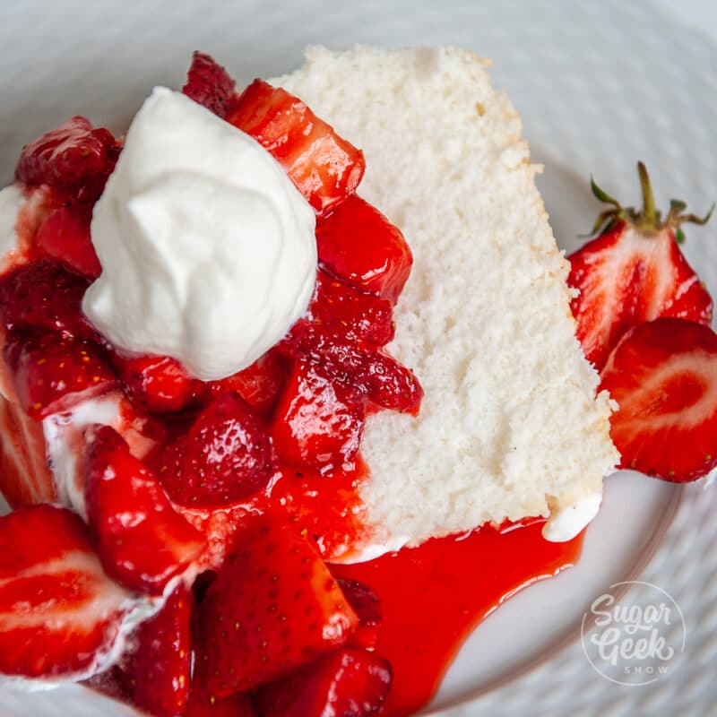 Angel Food Cake With Whipped Cream And Strawberries Sugar Geek Show