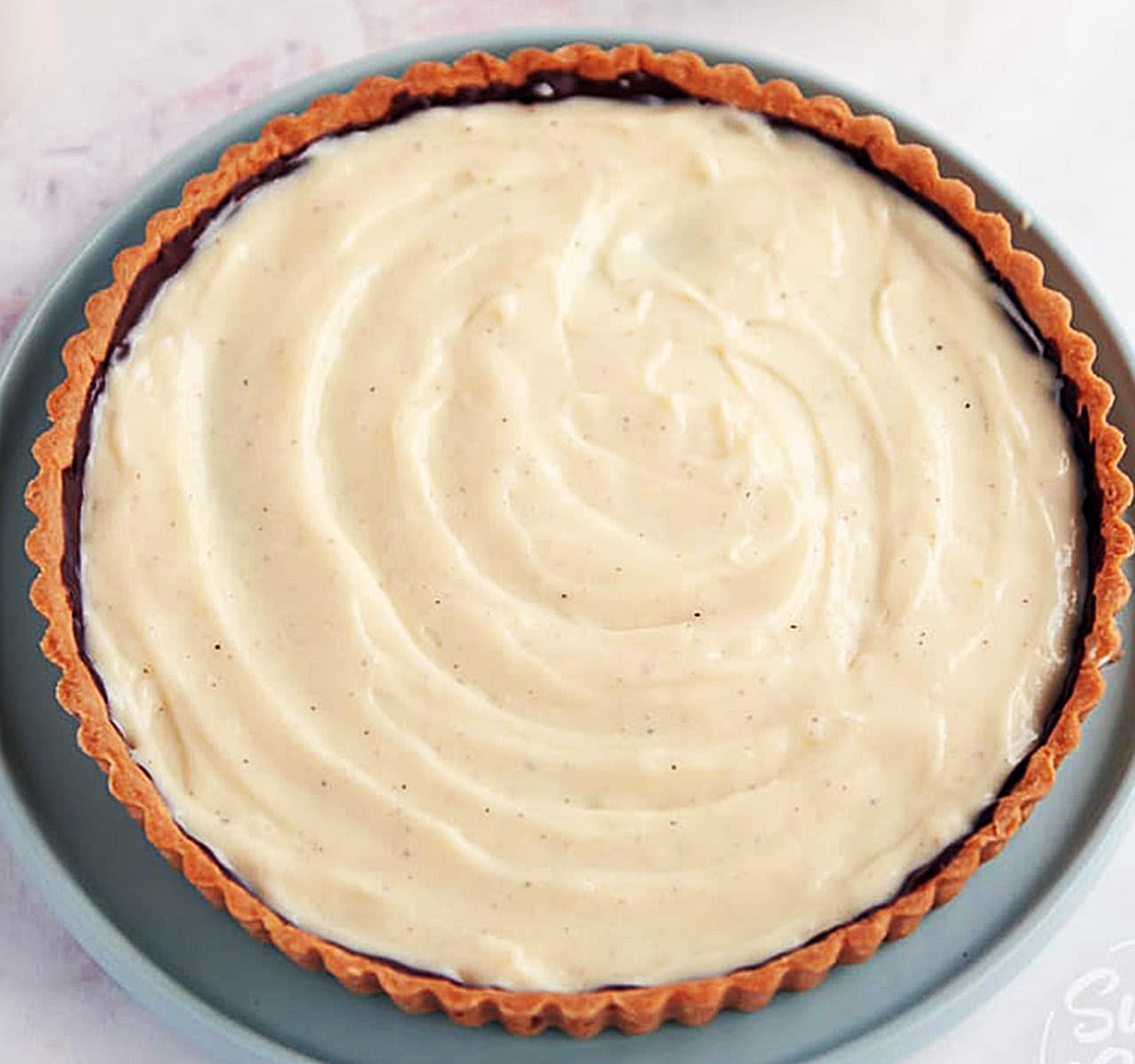 pastry cream in a tart shell