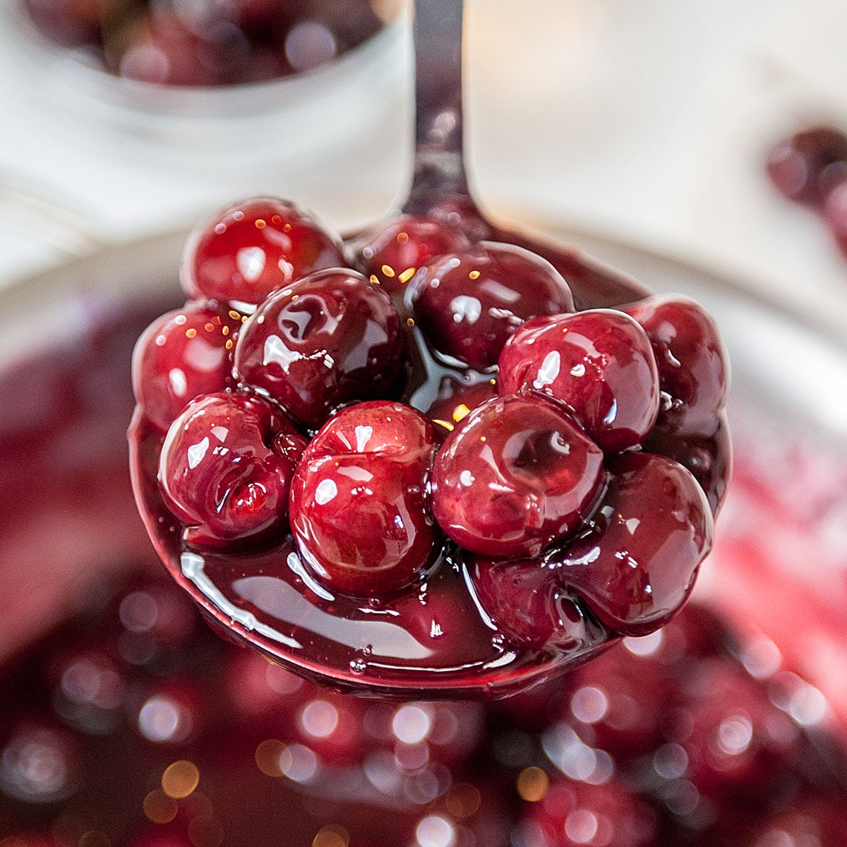 close up of finished cherry filling