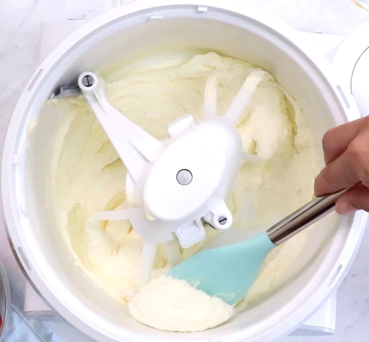 close up of butter and sugar whipped