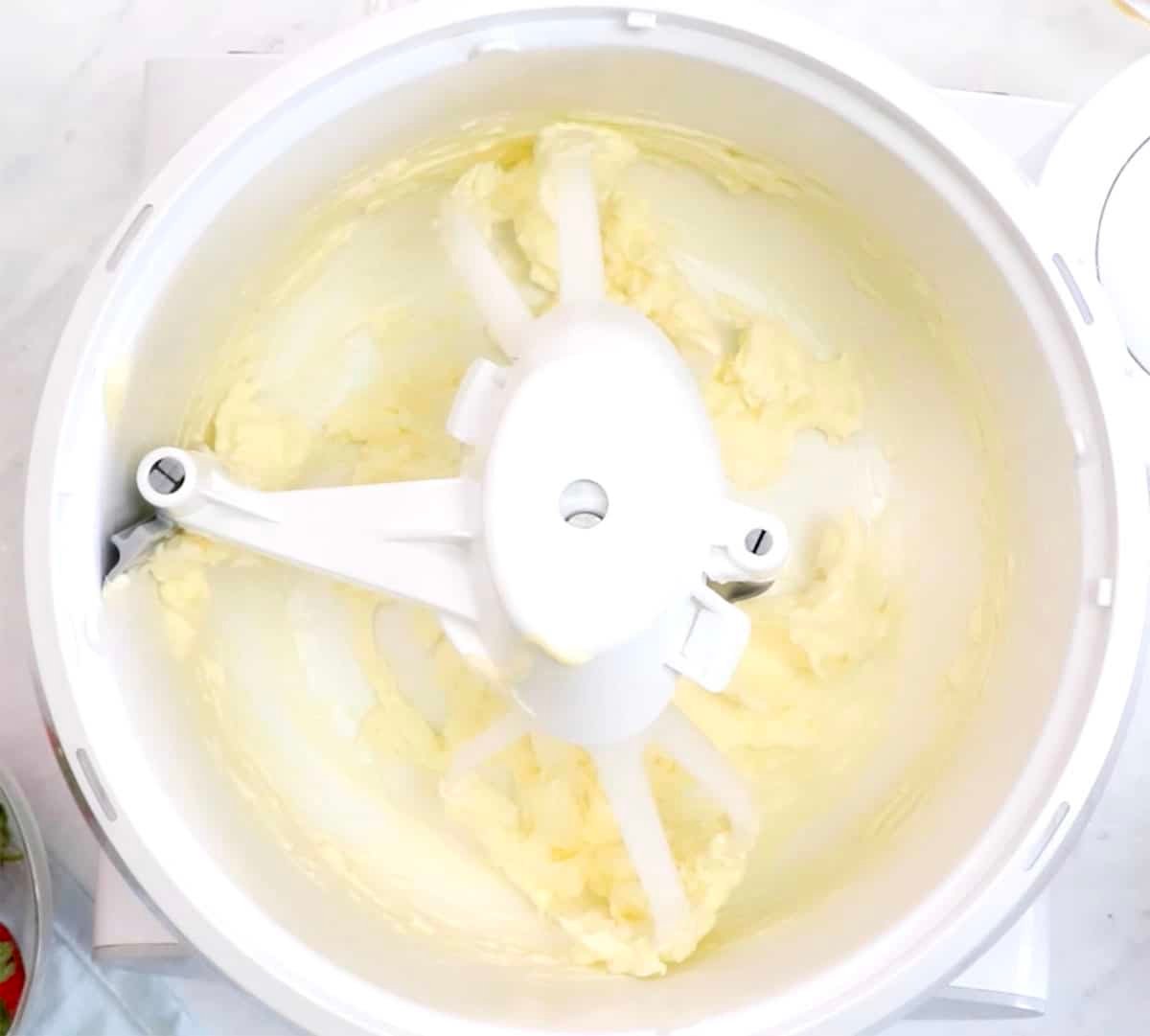 close up of blended butter shot from above