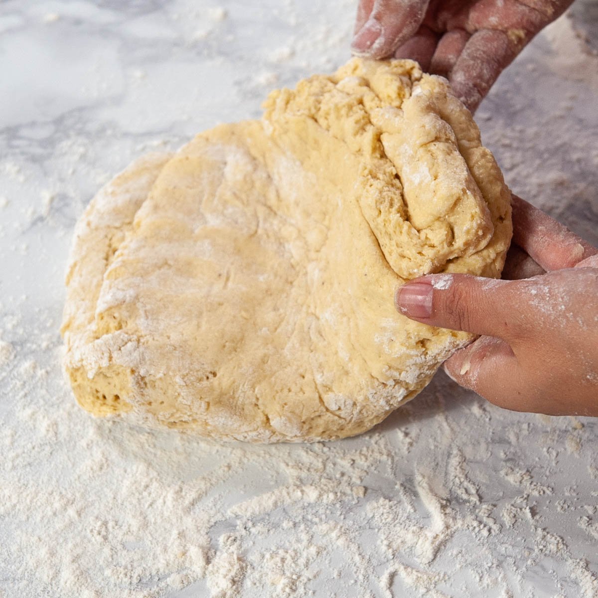 folding donut dough