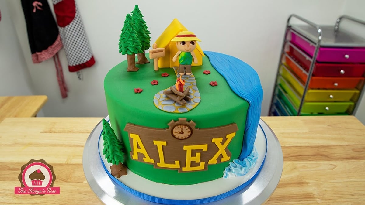 close up of animal crossing cake