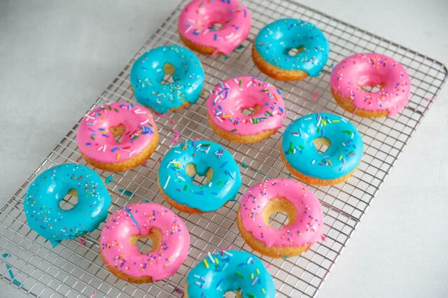 Classic Baked Donut Recipe With Colorful Glaze With Colorful Glaze ...