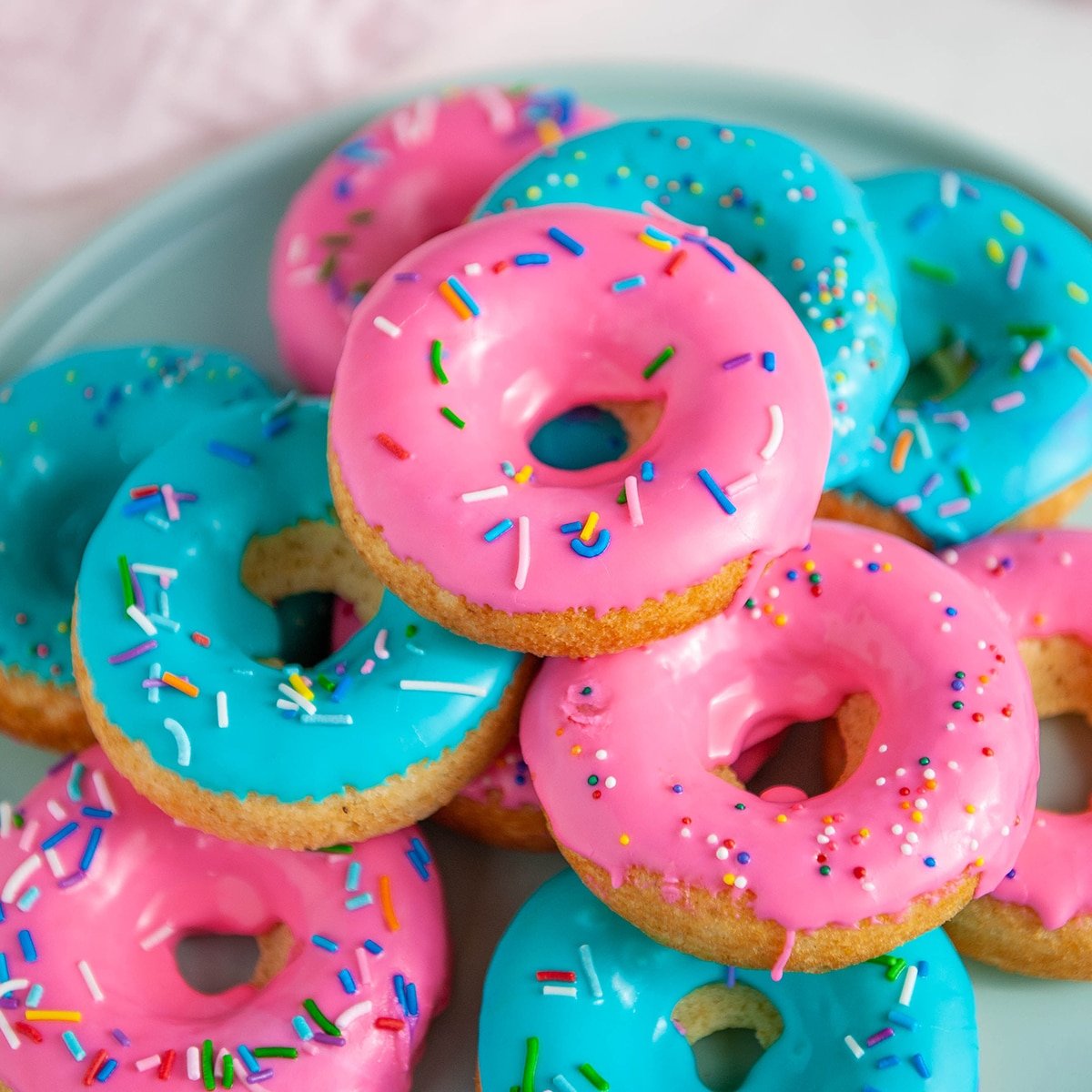 Classic Baked Donut Recipe With Colorful Glaze With Colorful Glaze