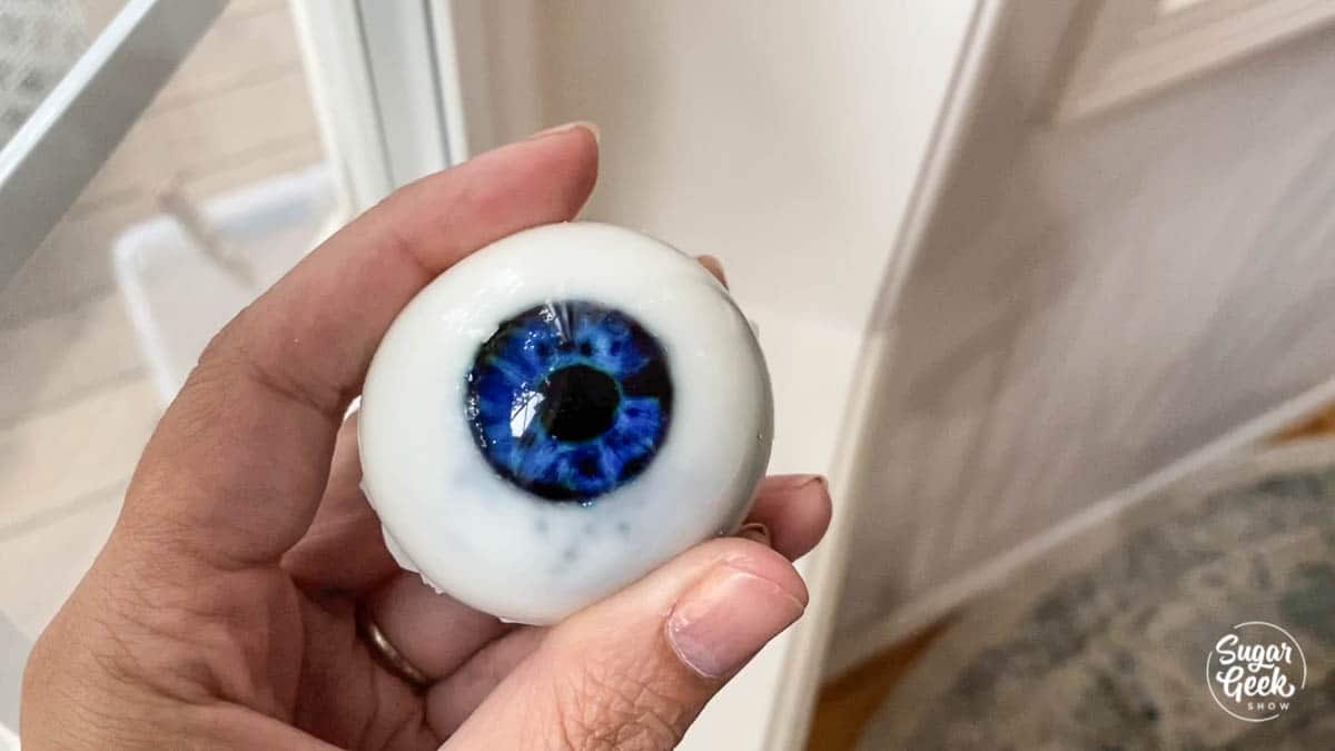 gummy eyeball in hand