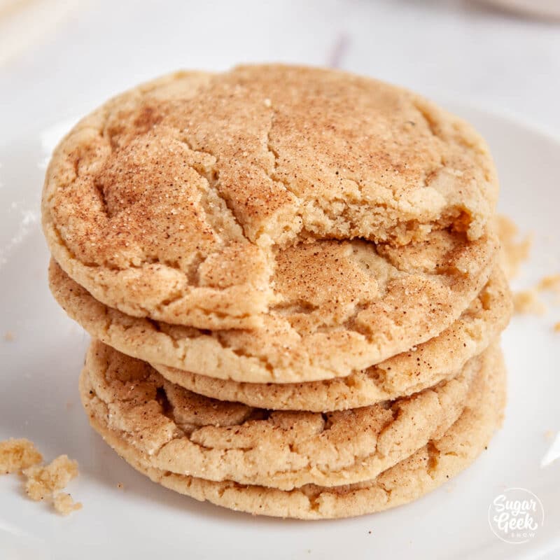 close up of snickerdoodle cookies