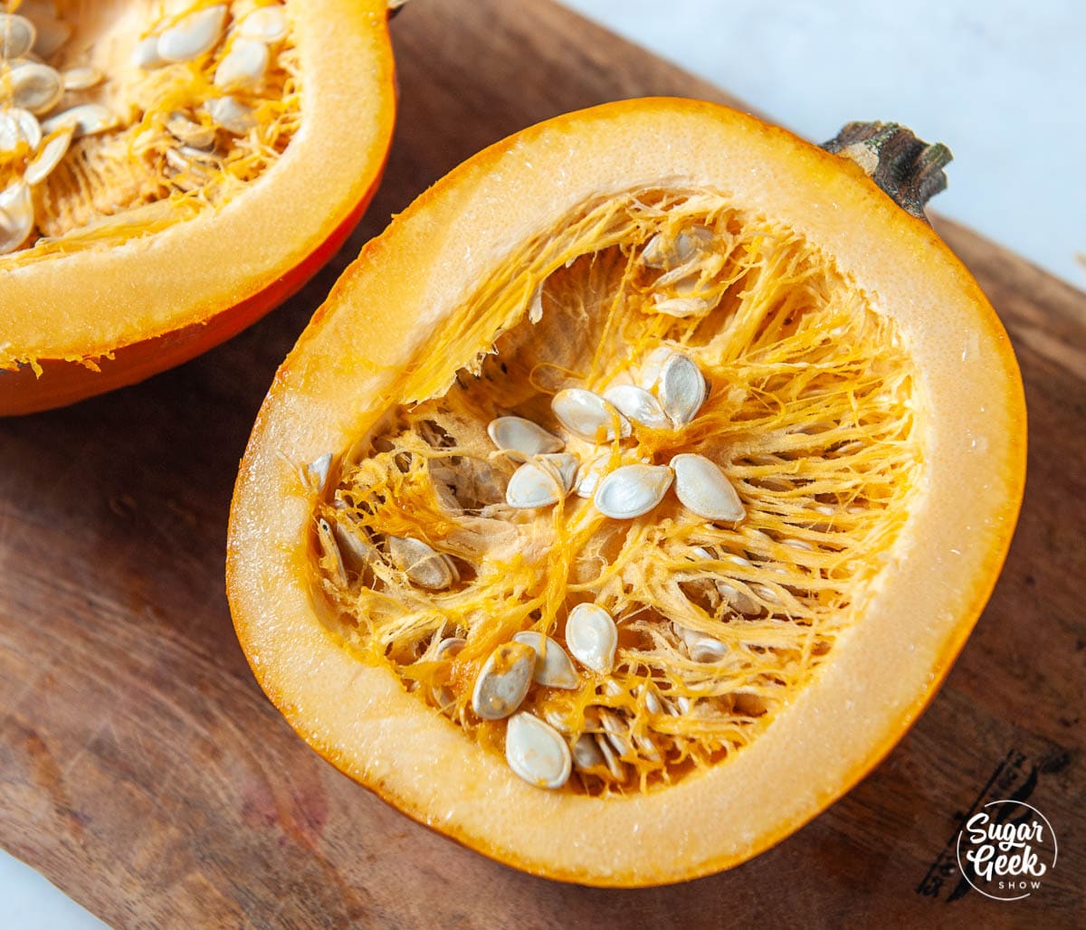 pumpkin sliced in half